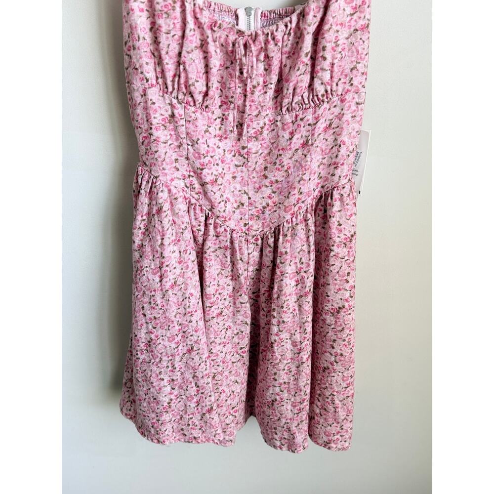 Reformation Daria Linen Sleeveless Mini Fit & Flare Dress Rosin Pink  Women's 4 - Picture 5 of 13